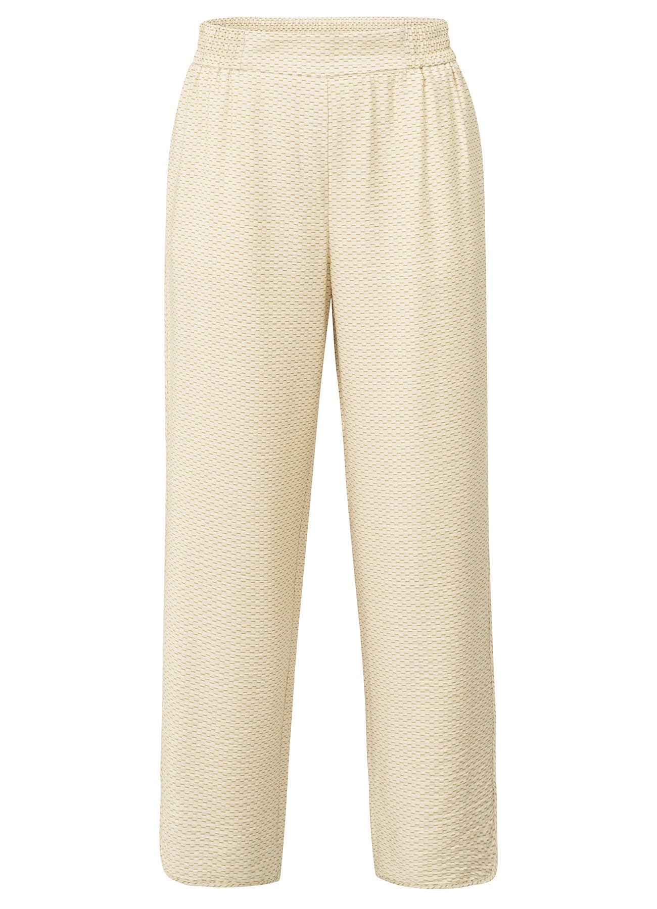 Printed Woven Trousers With Elastic Waistband : Soft Grey Dessin 999791