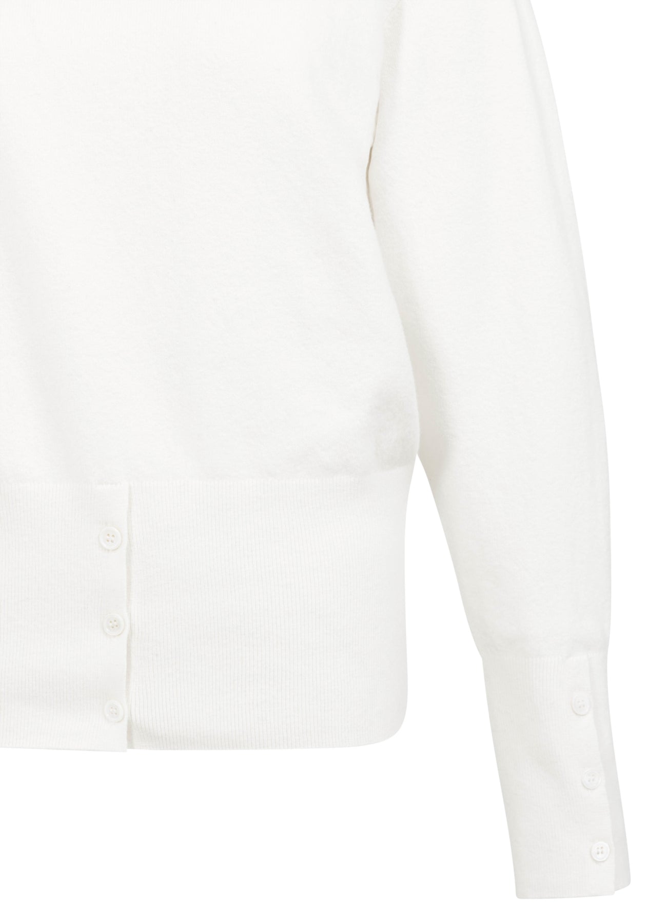 High Neckline Sweater With Buttons : Snowfall White 10002