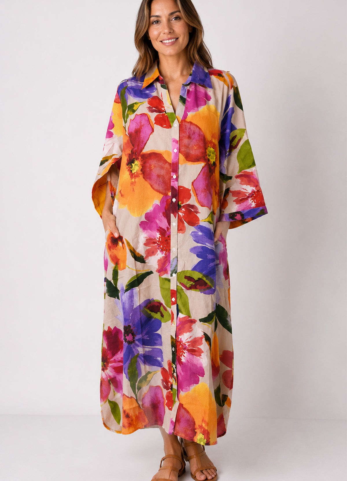 Robe Chemsier Mi Longue : 0451 Rose Fonce
