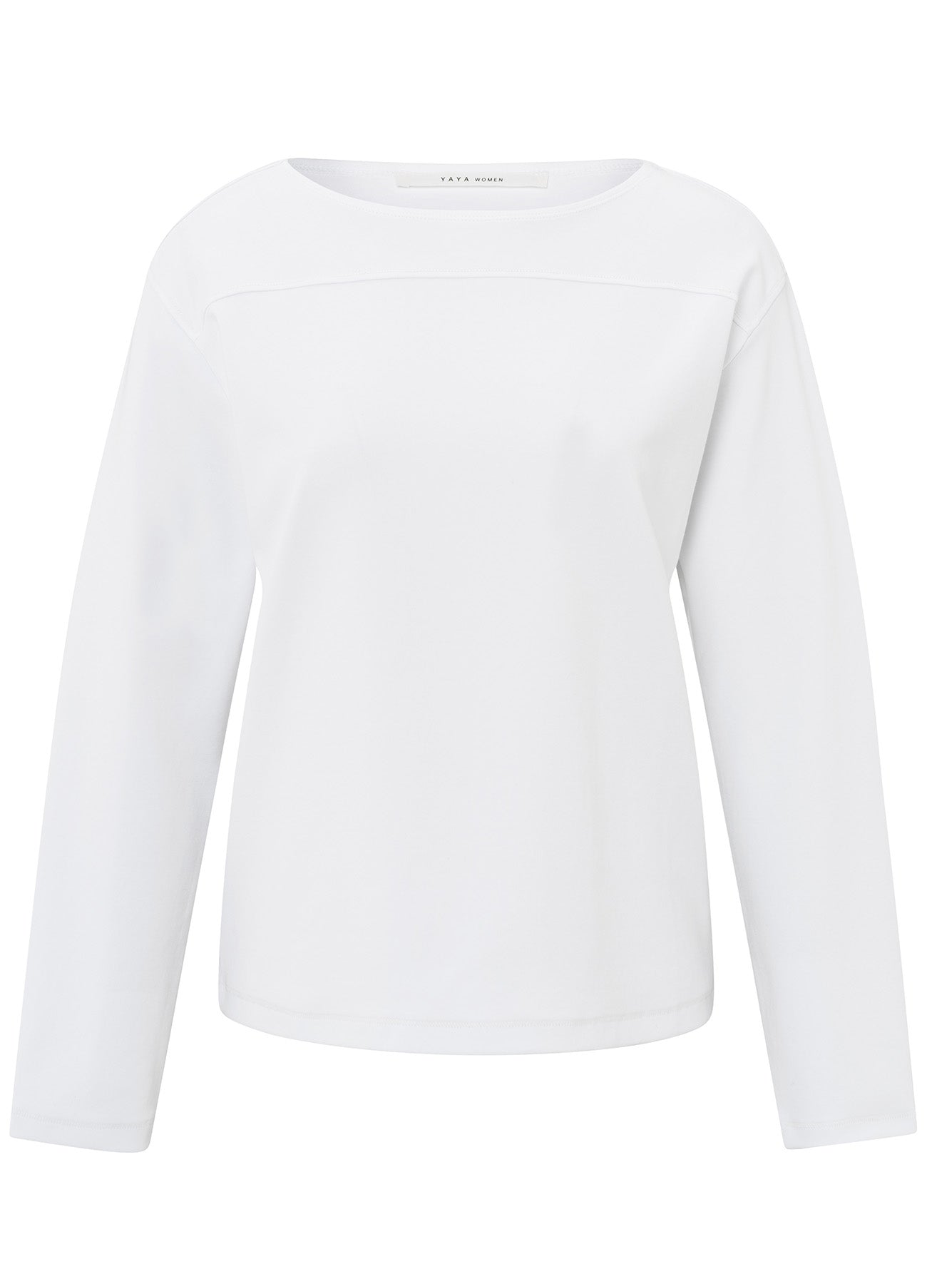 Long Sleeve Top With Seam : Pure White 00000