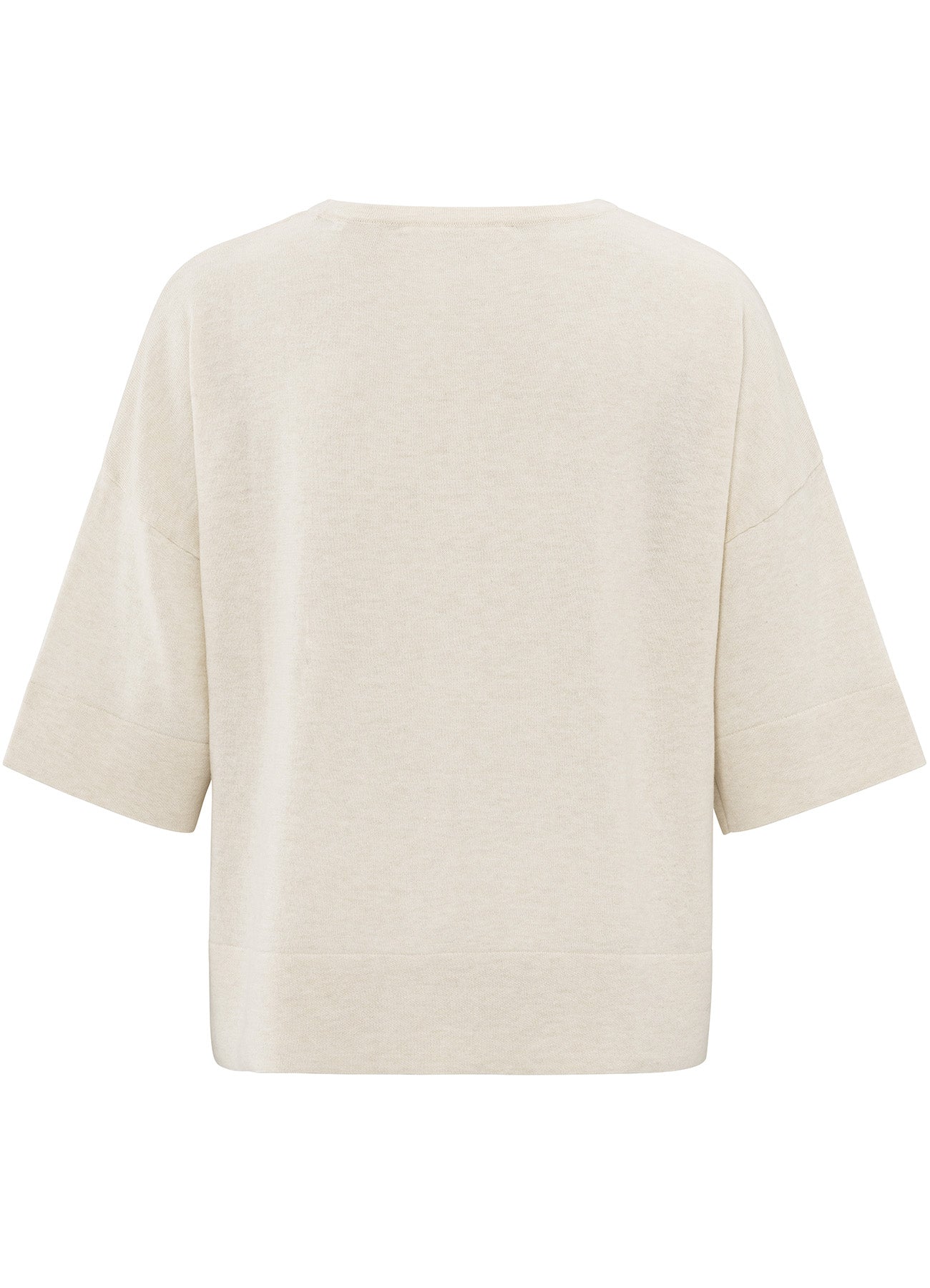Oversized Fine Knitted T-Shirt Ss : Nature Melange 99993