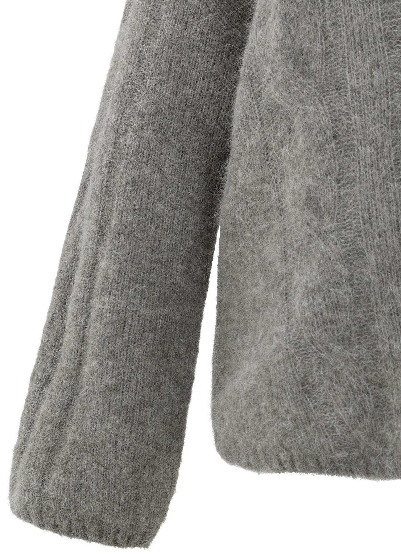 Cable Sweater Round Neck Ls : Taupe Grey Melange 99033
