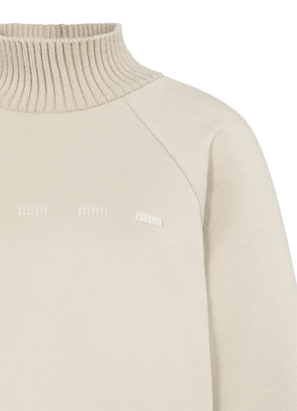 Sweatshirt With Knitted Collar And Cuffs : Oxford Tan Brown 51306