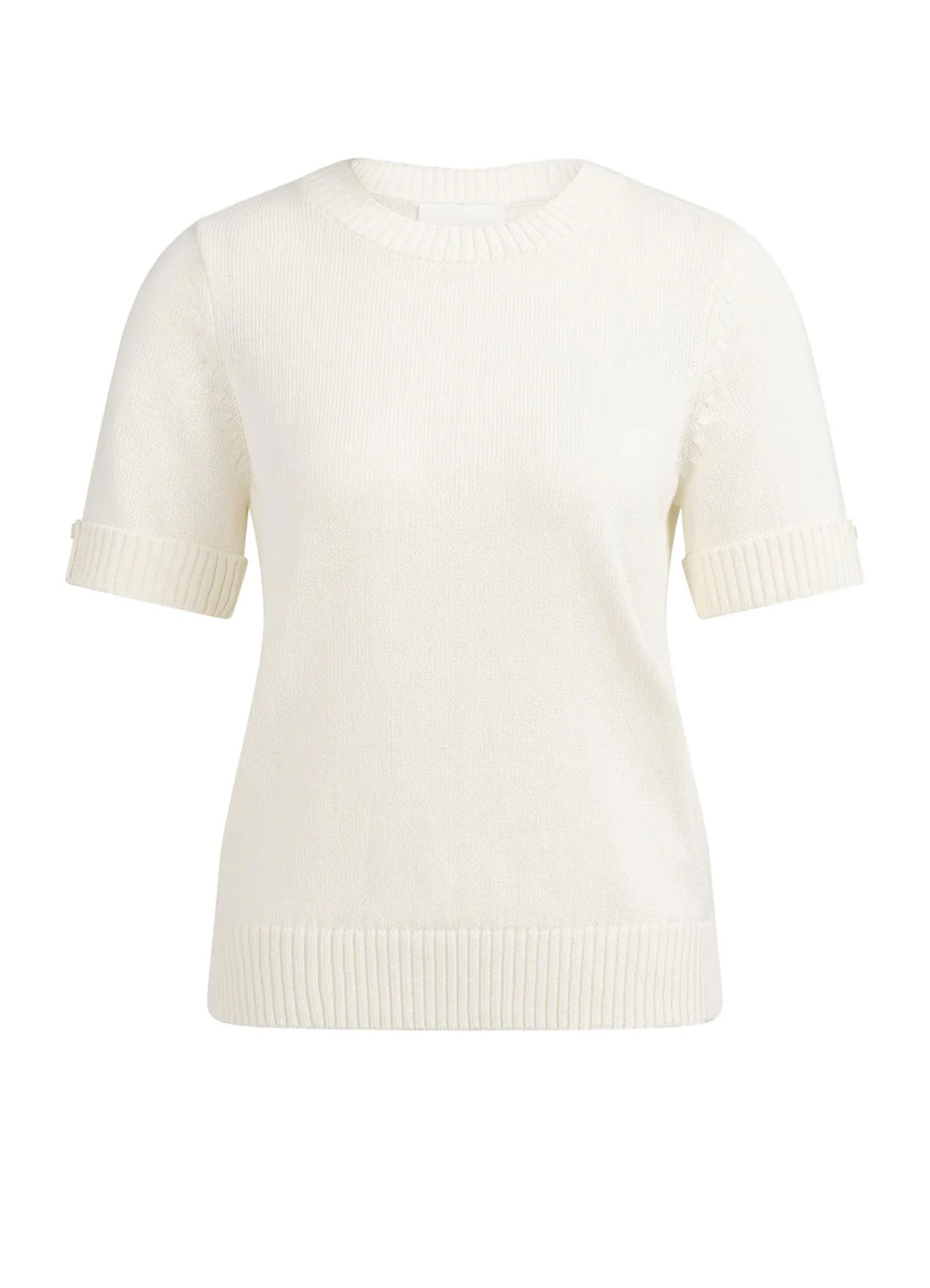 Knitted Sweater Roll Up Short : Ecru 99053