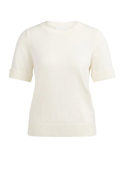 Knitted Sweater Roll Up Short : Ecru 99053