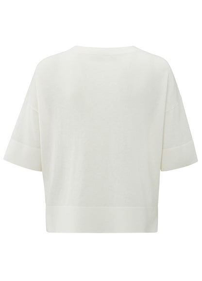 Oversized Fine Knitted Cardiga : Wool White 99691