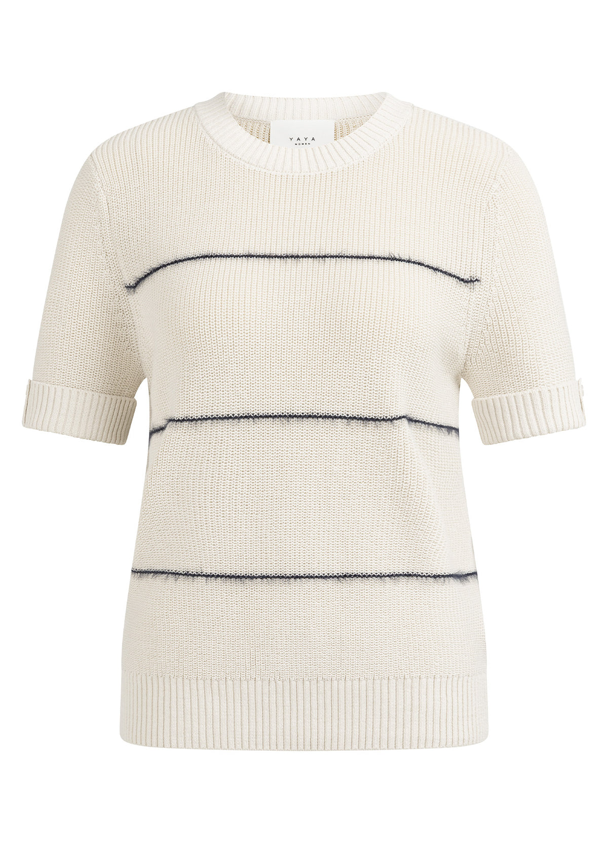 Knitted Furry Stripe Sweater S : Navy Blazer Dessin 939231