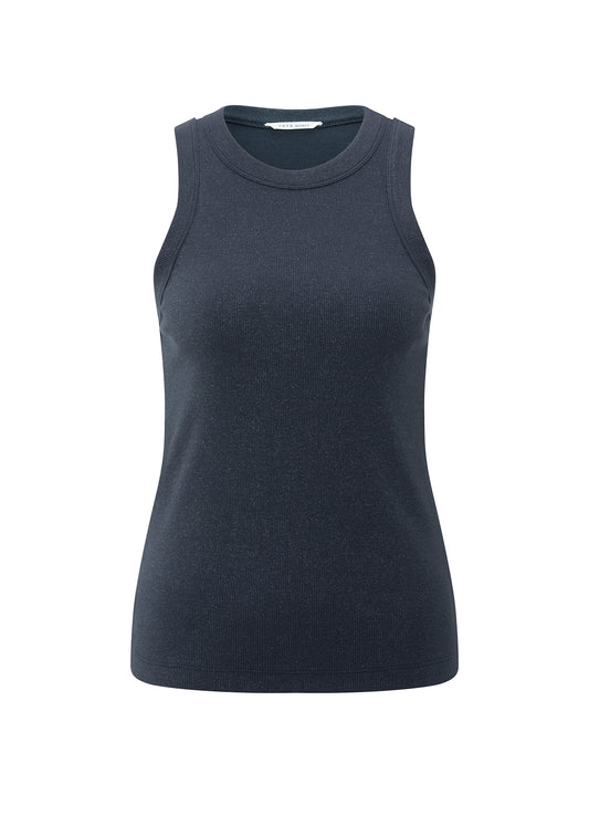 Rib Singlet With Metallic Coat : Inkwell Blue 94016