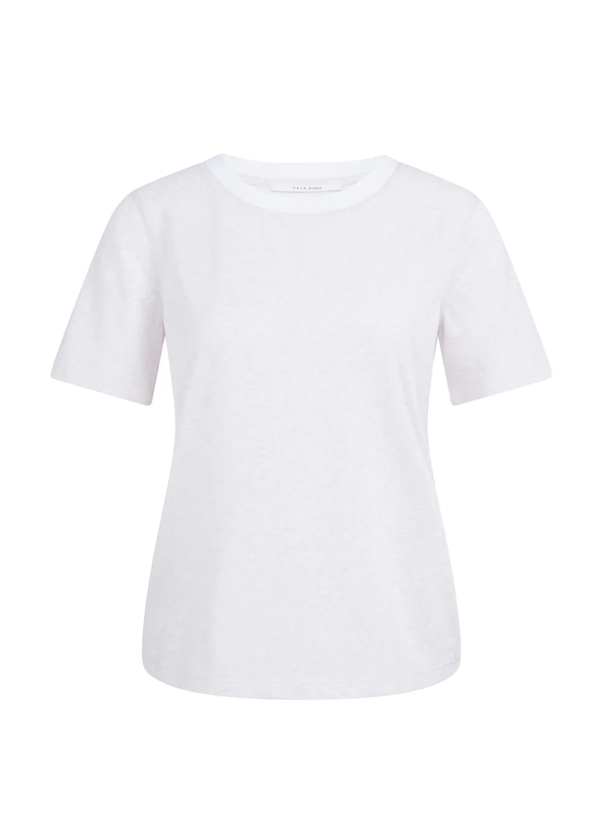 Melange T-Shirt With Ribbed Ne : Gray Lilac Melange 338042
