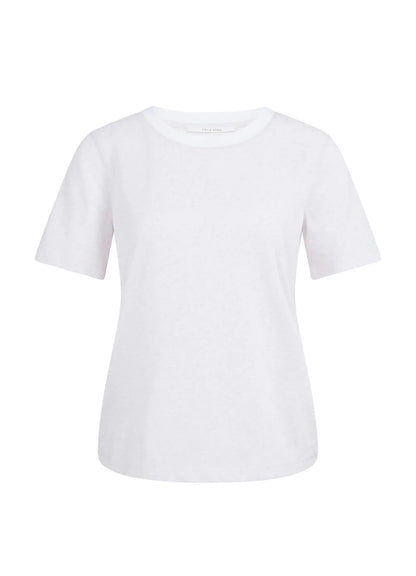 Melange T-Shirt With Ribbed Ne : Gray Lilac Melange 338042