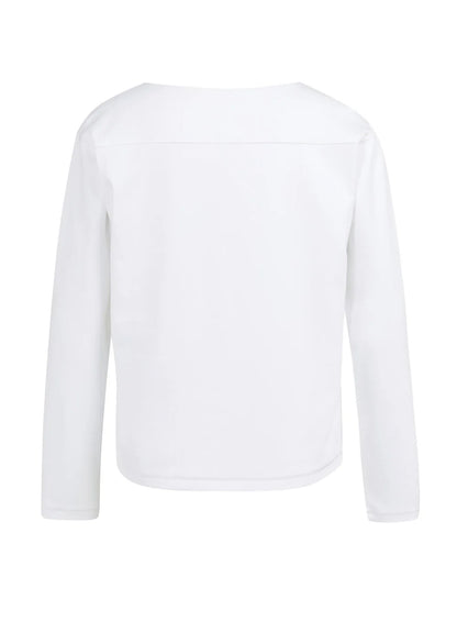 Long Sleeve Top With Seam : Pure White 00000