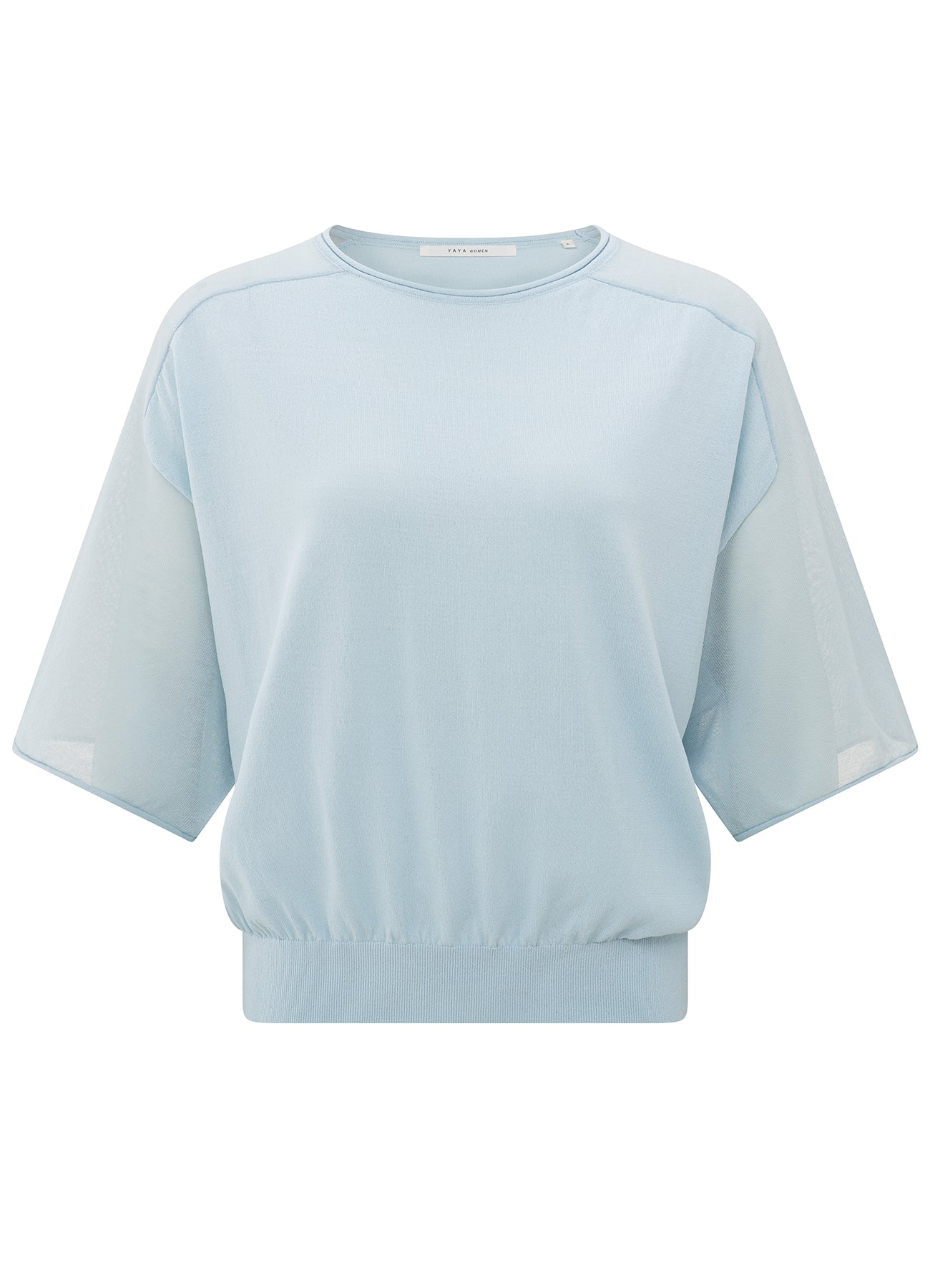 Boatneck Sweater With Transpar : Baby Blue 99992