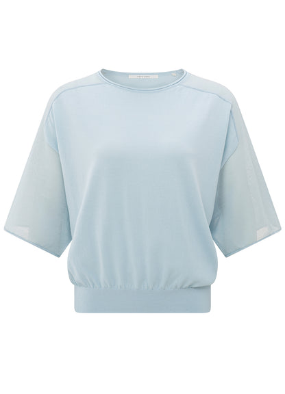 Boatneck Sweater With Transpar : Baby Blue 99992