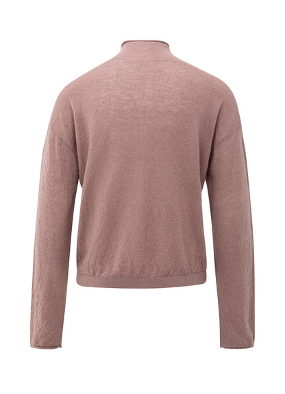 Textured Cardigan High Necklin : Blush Pink 99016