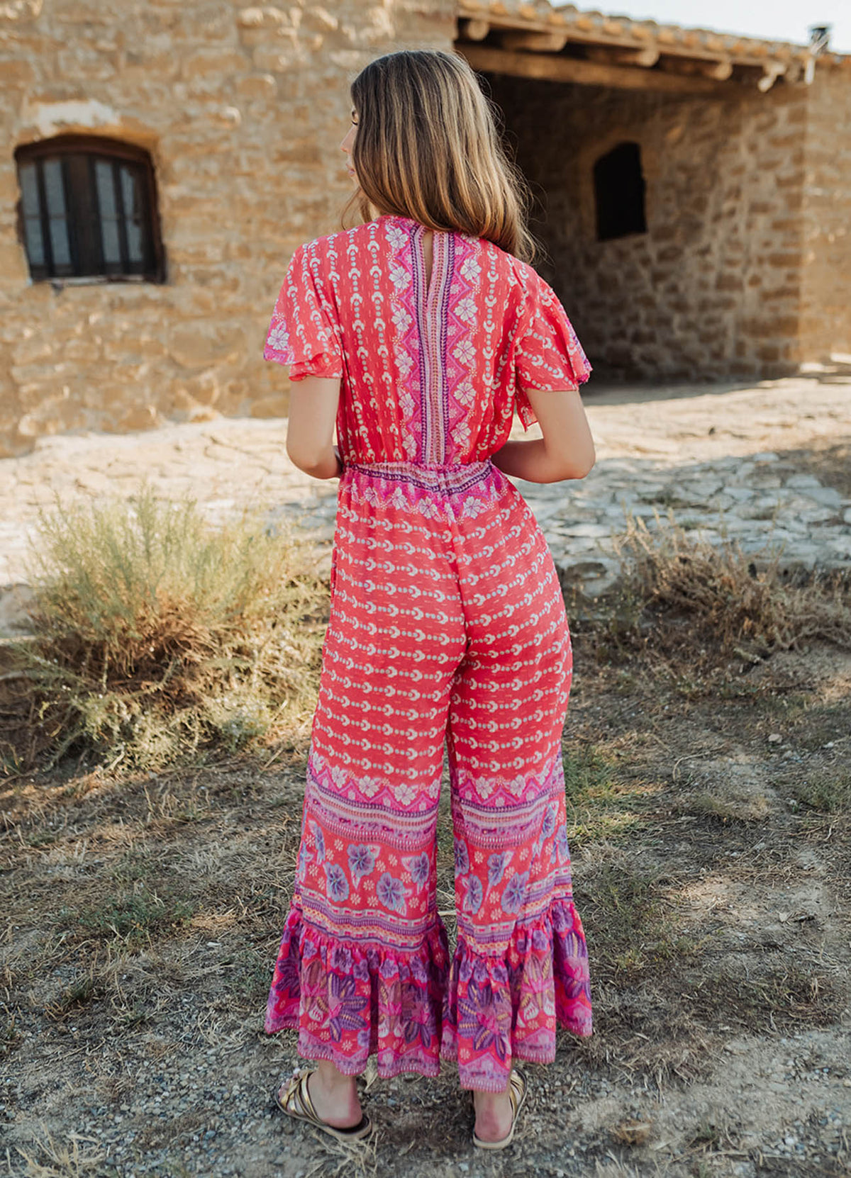 Long Jumpsuit Curacao Red : Red