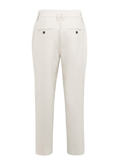 Woven Straight Leg Trousers With Waistband Detail : Heather Grey Melange 990402