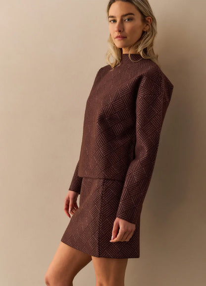 Jaquard Knitted Skirt : Fudge Purple Dessin 940512