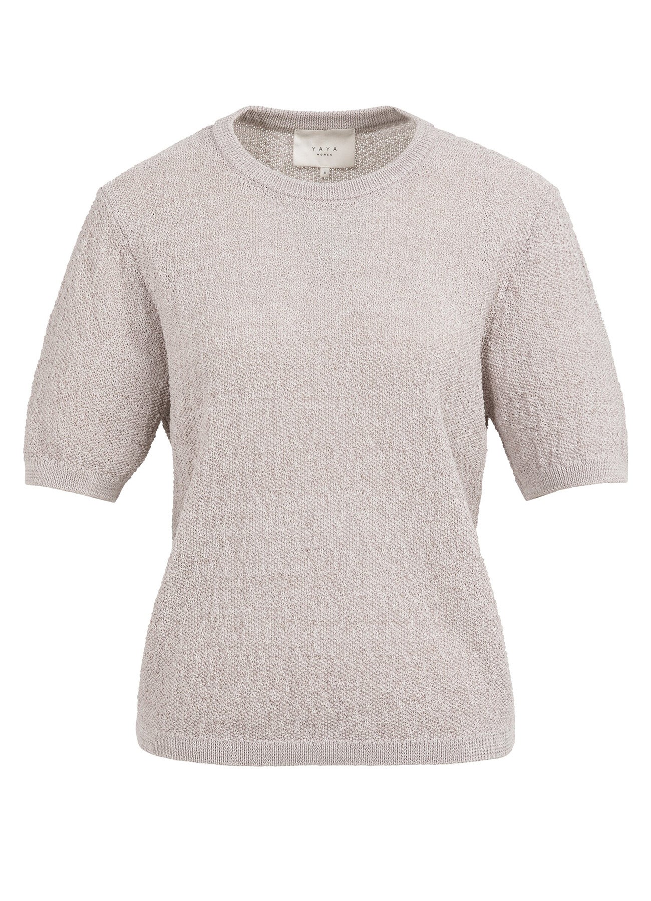 Textured Sweater Short Sleeve : Mauve Purple Dessin 990541