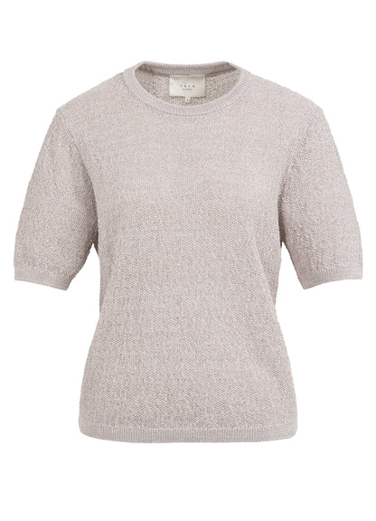 Textured Sweater Short Sleeve : Mauve Purple Dessin 990541