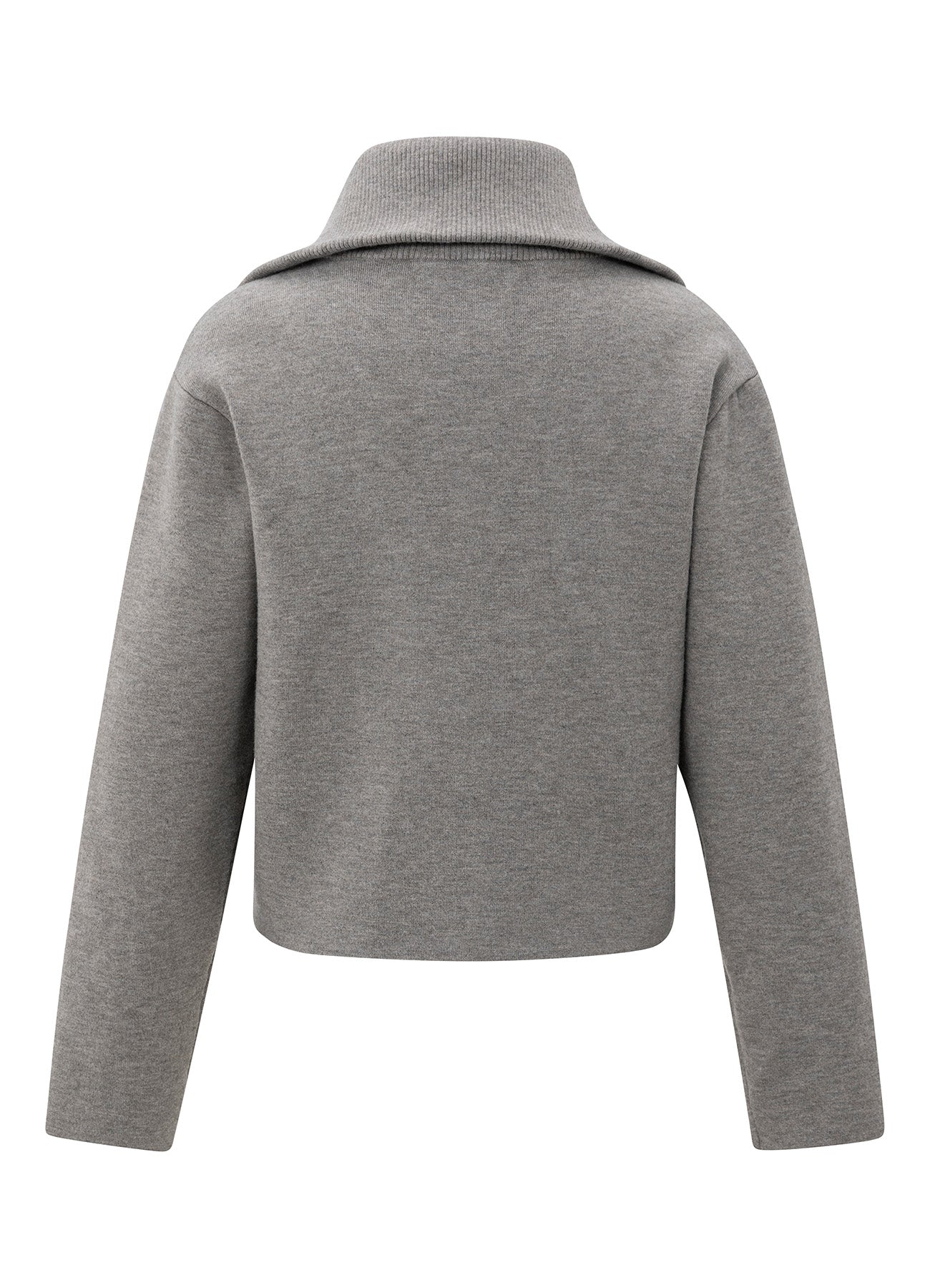 Cardigan With High Neckline : Taupe Grey 80307
