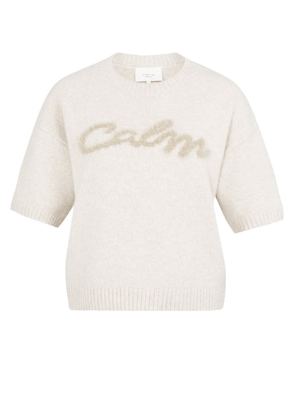 Short Sleeve Sweater With Artwork : Heather Grey Melange 990402