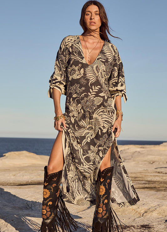Volcano Goddess Kaftan : Liquorice