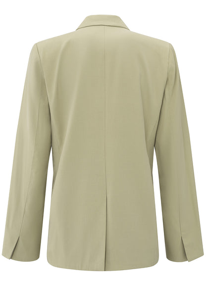 Woven Loose Fit Blazer With Satin Details : Soft Green 99980