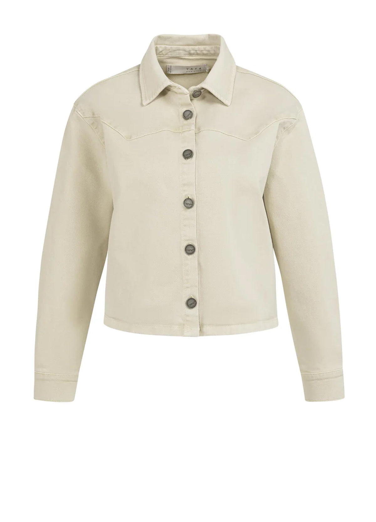 Colored Denim Jacket W. Seam : Sandstone Beige 99046