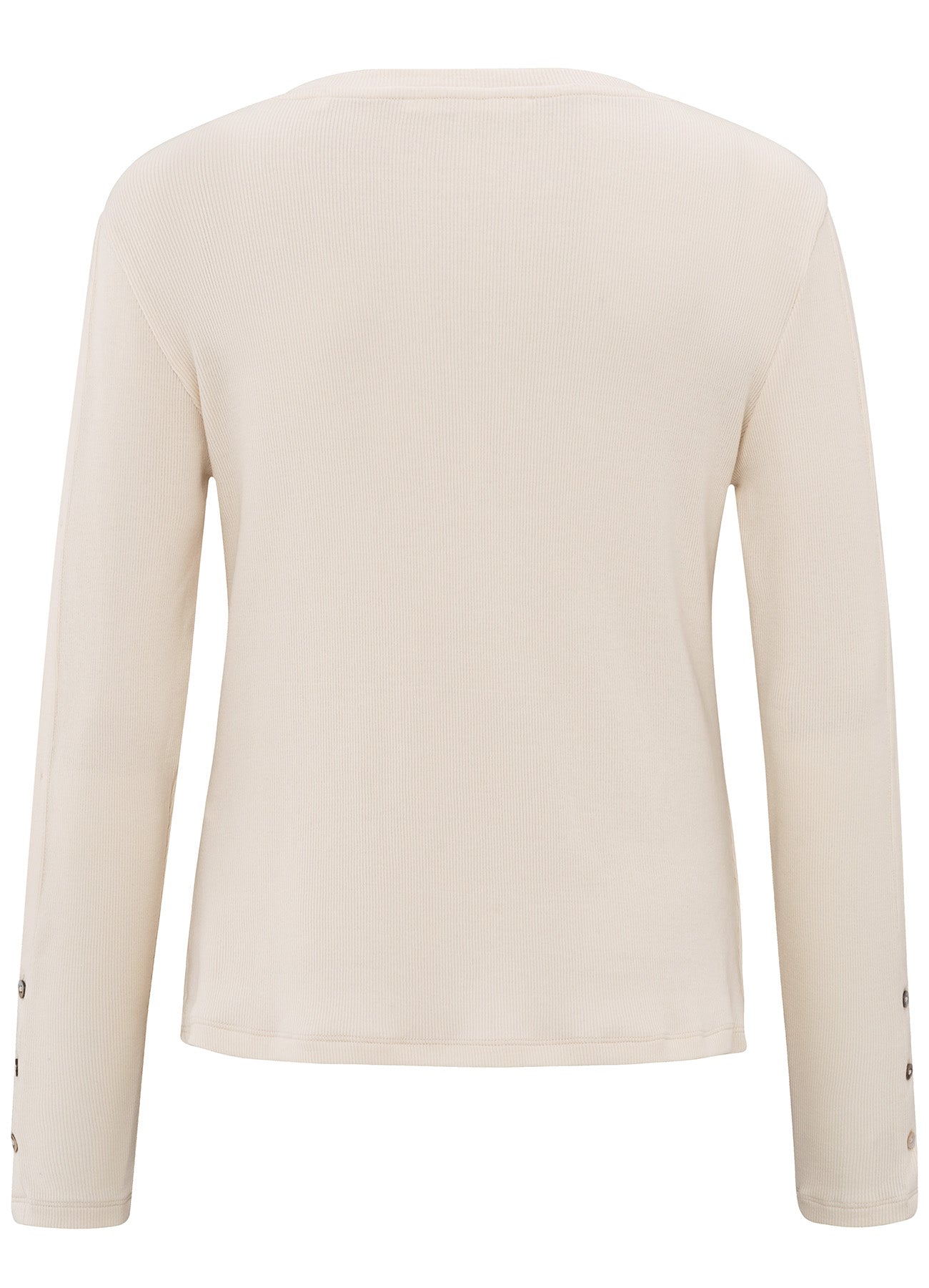 Long Sleeve Top With Buttons On Sleeves : Off White Knit 99990