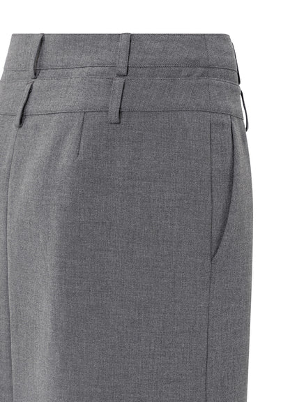 Woven Mini Skirt With Double L : Black Oyster Melange 99004