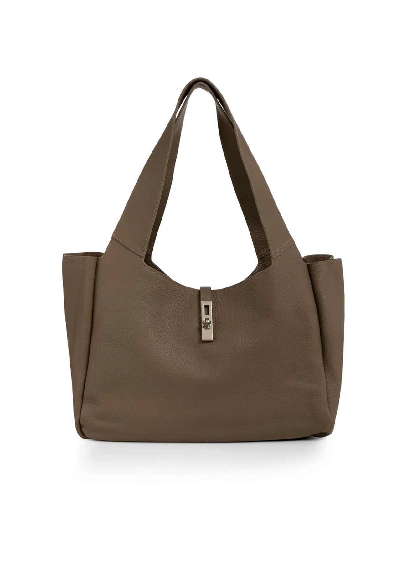 Leather Shopper : Deep Taupe Brown 81312