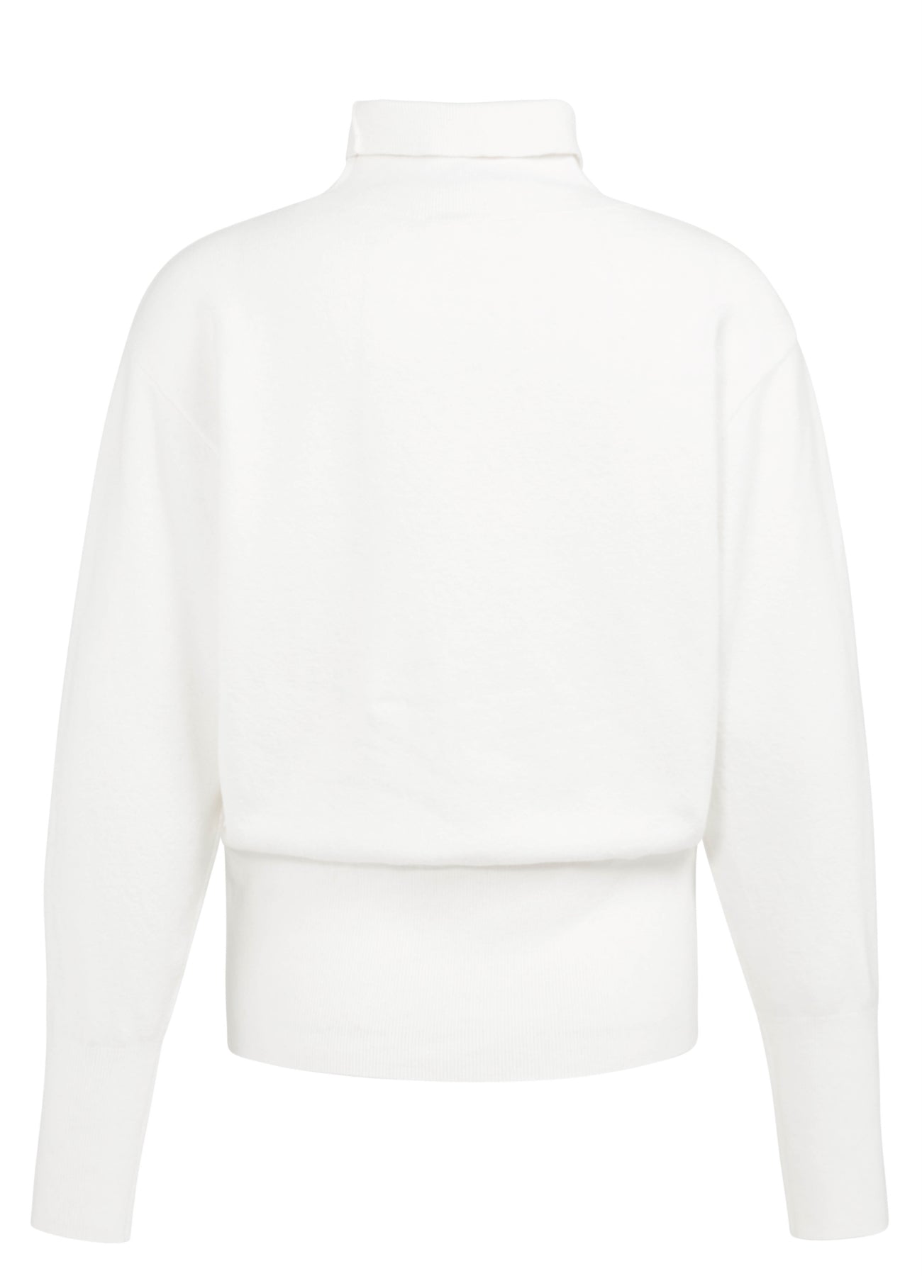 High Neckline Sweater With Buttons : Snowfall White 10002