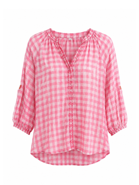 Chemisier Manche 3/4 Brode : 0400 Rose Clair