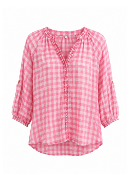 Chemisier Manche 3/4 Brode : 0400 Rose Clair