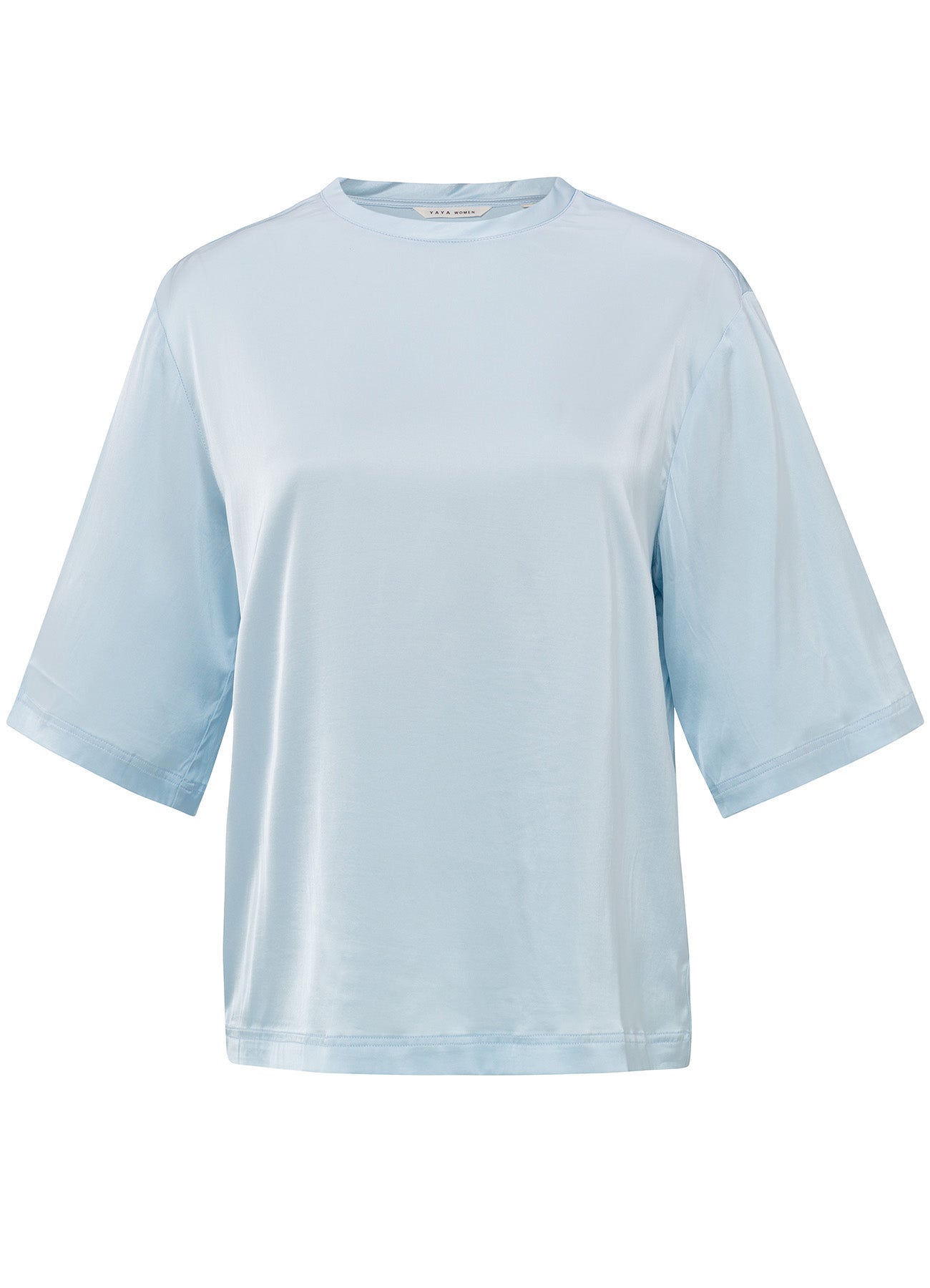Oversized Satin T-Shirt : Gray Dawn Blue 44106