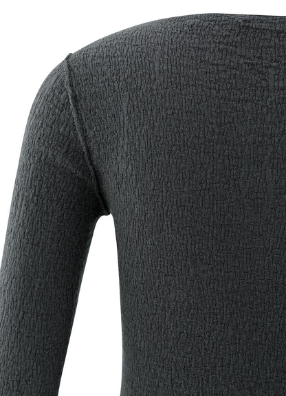 Light Structured Knitted Top : Oyster Black 90205