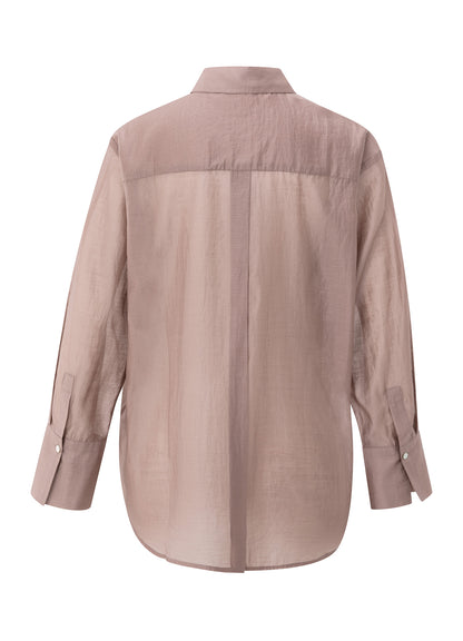 Sheer Blouse With Back Slit : Blush Pink 99016