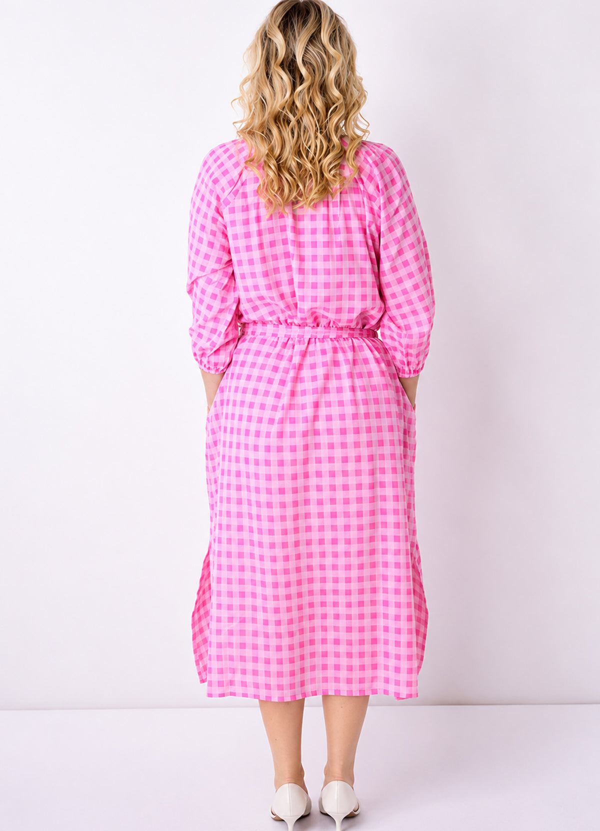 Robe Coton Double Poches Cote Brodee : 0400 Rose Clair
