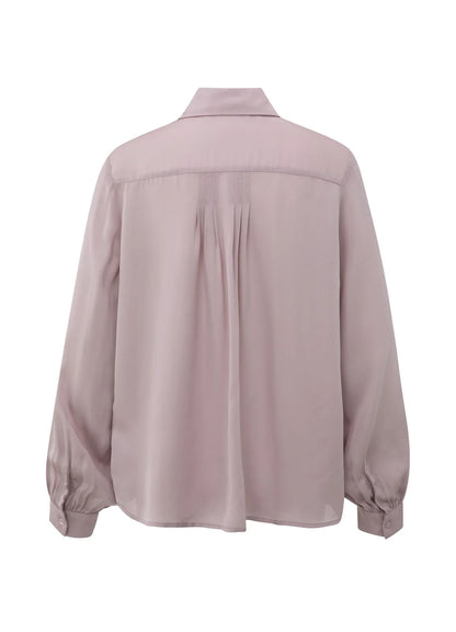 Blouse With Pleated Details : Cloud Gray Purple 80307