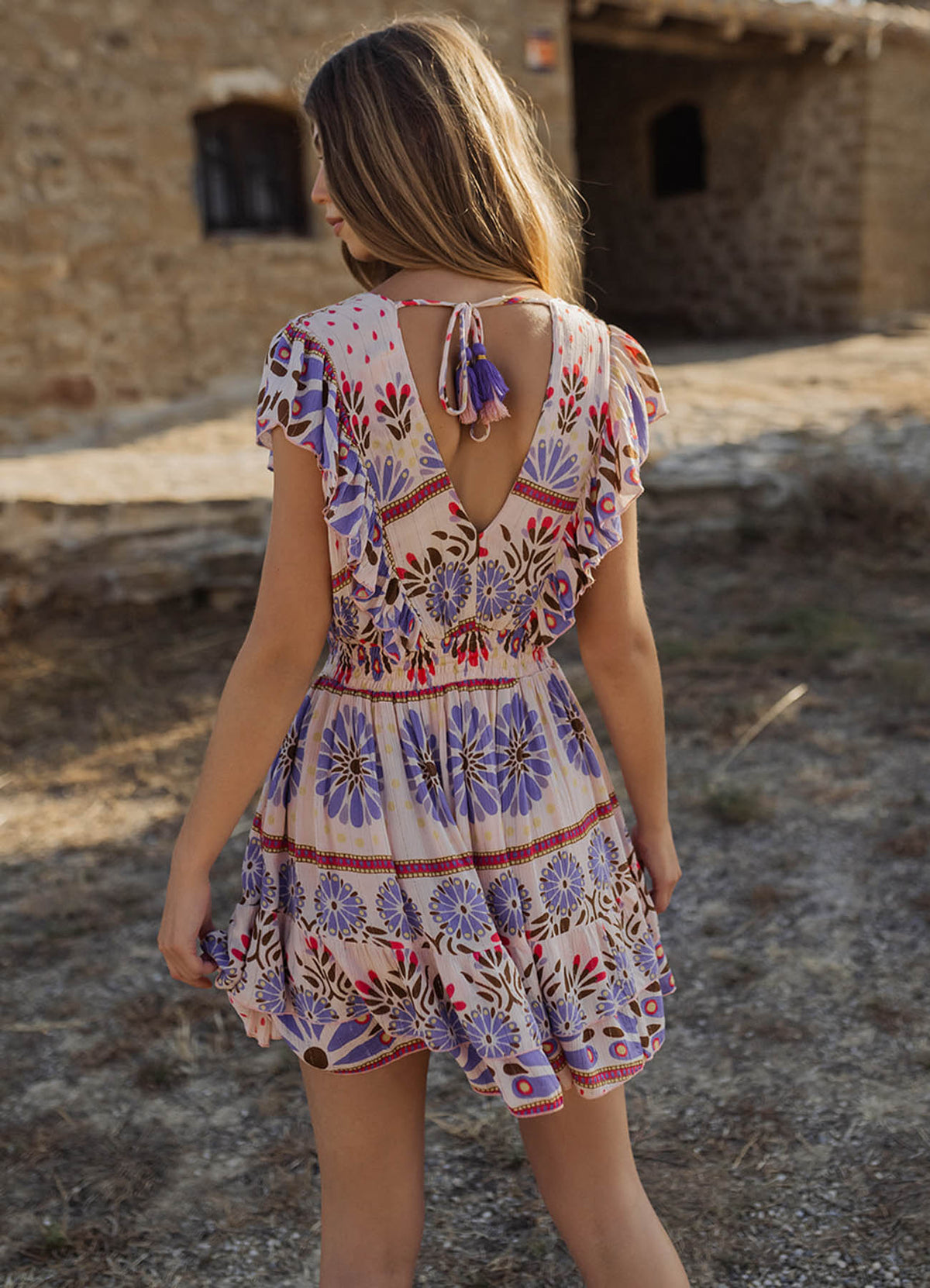 Short Ruffle Dress : Multicolor