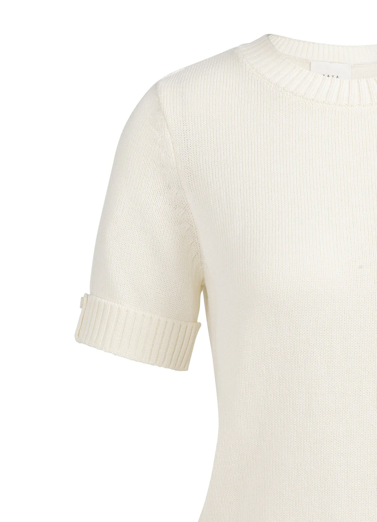 Knitted Sweater Roll Up Short : Ecru 99053