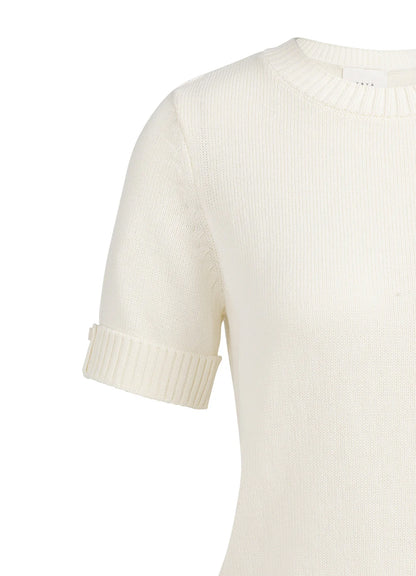 Knitted Sweater Roll Up Short : Ecru 99053