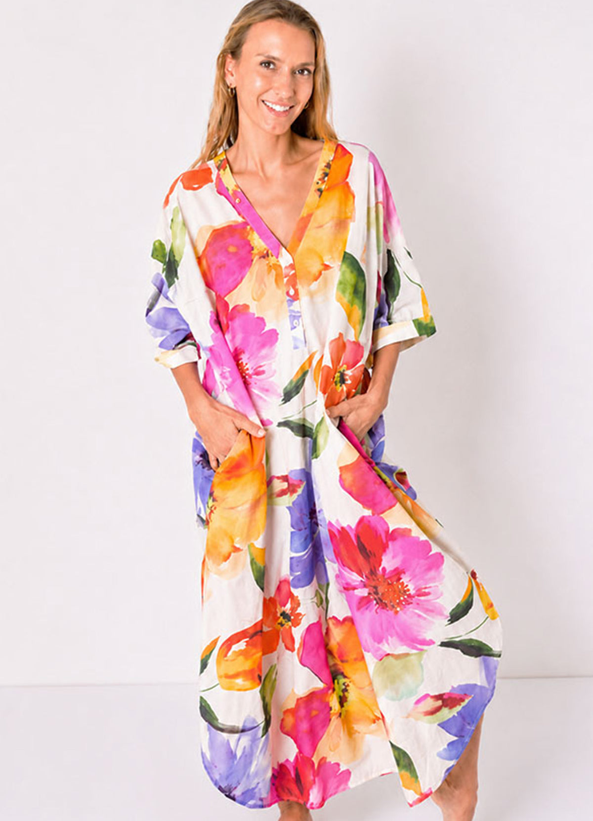 Robe Housse Longue Avec Poches : 0451 Rose Fonce