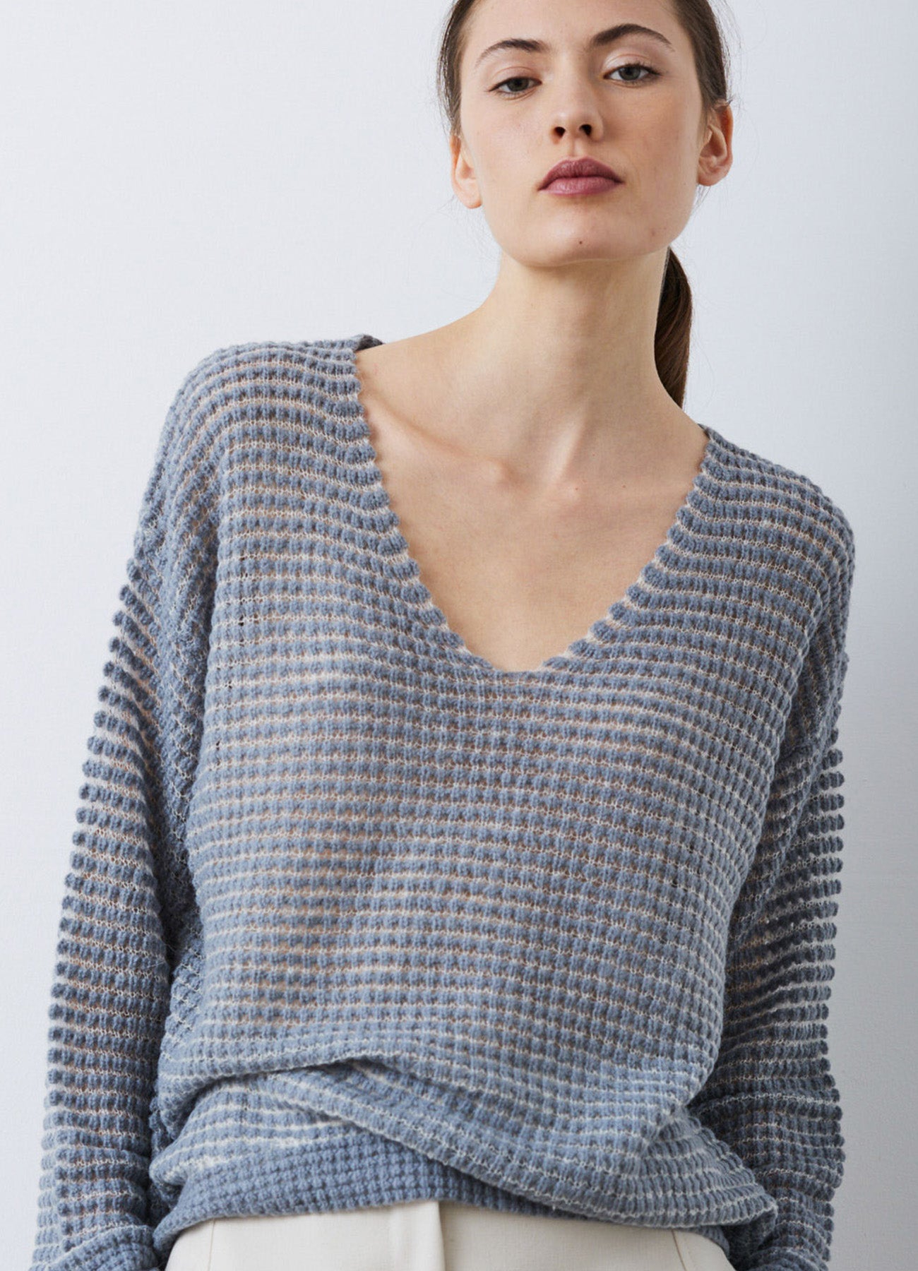 Oversize Sweater : 8303-Light Grey