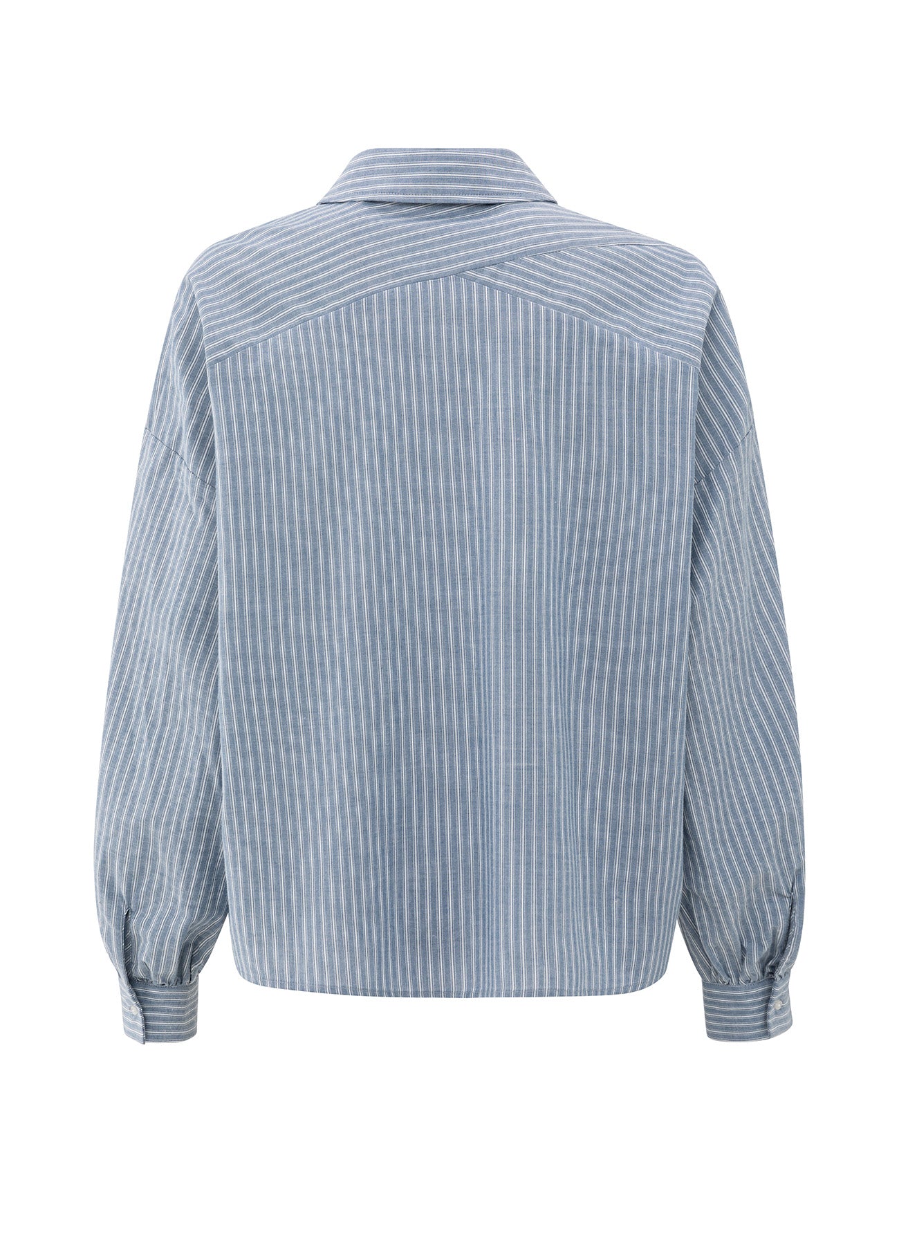 Striped Blouse With Pocket : Vintage Blue Dessin 990001