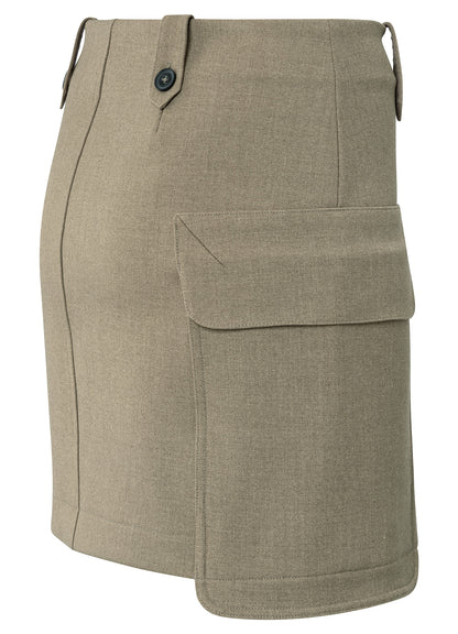 Woven Mini Cargo Skirt : Capers Melange 99008