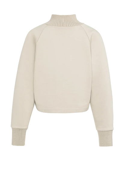Sweatshirt With Knitted Collar And Cuffs : Oxford Tan Brown 51306