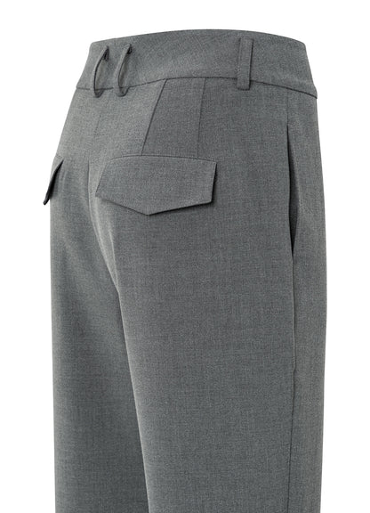 Woven High Waist Straight Fit : Black Oyster Melange 99004