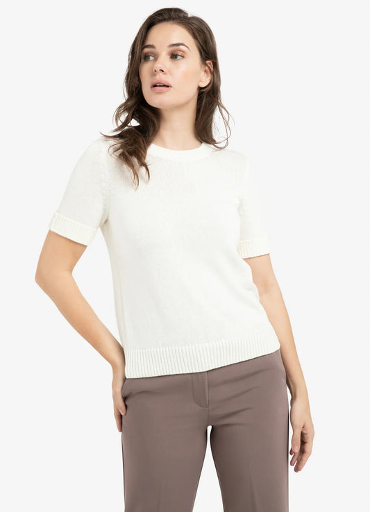 Knitted Sweater Roll Up Short : Ecru 99053