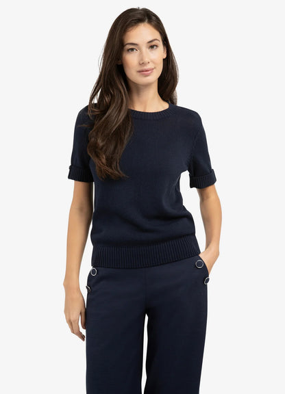 Knitted Sweater Roll Up Short : Navy Blazer Blue 93923